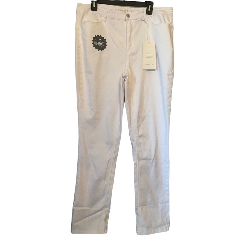 Gemma Rae High Rise Slim Straight White Jeans